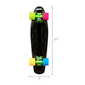 22 inch Black Cookie Logo Retro Cruiser Skateboard