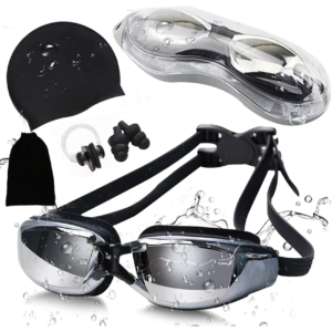 Swimming Goggles Set for Adult Men Women, Polarized Anti-Fog